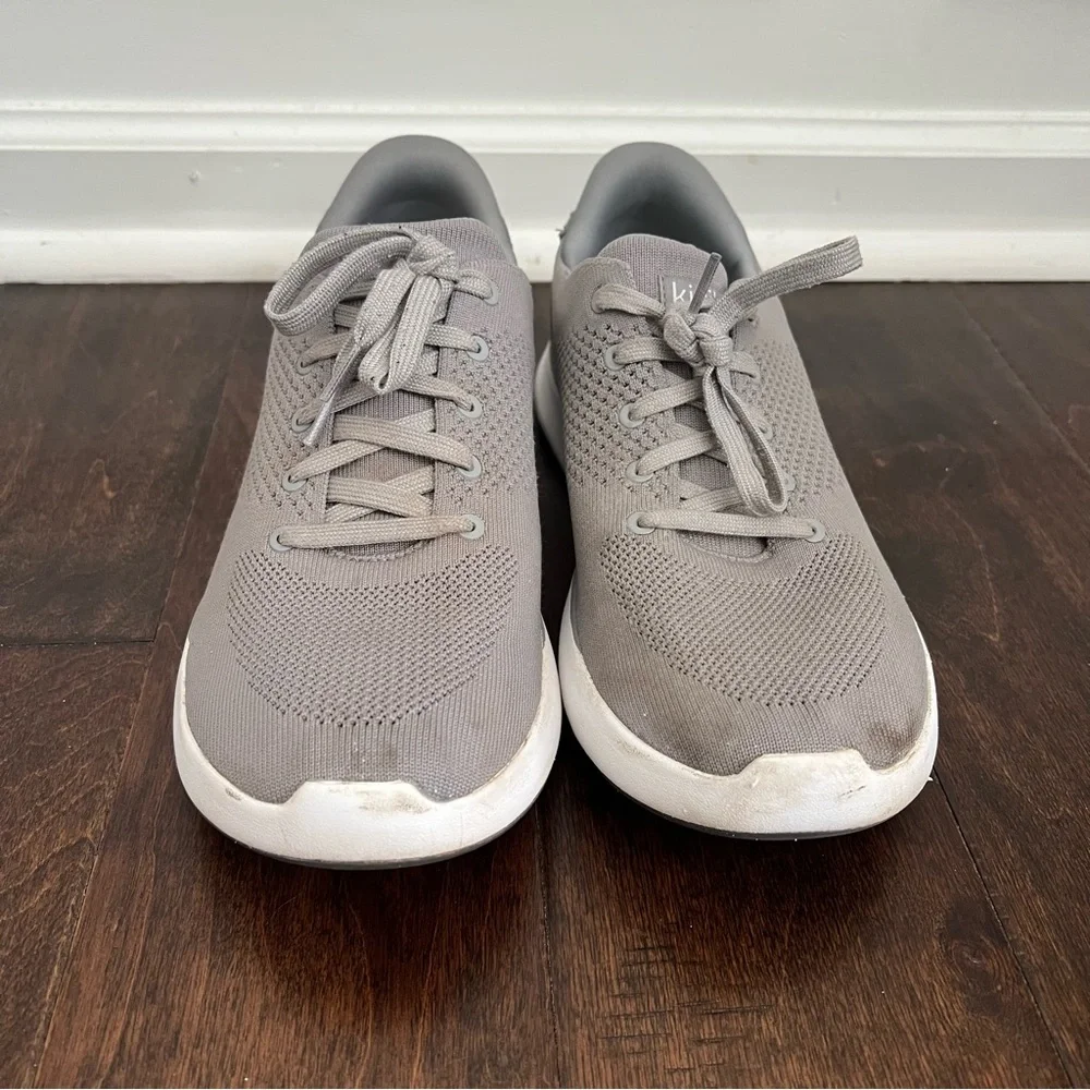 Kizik Lima Men Sz 11 Women 12.5 grey Knit Hands Free Sneakers Slip On